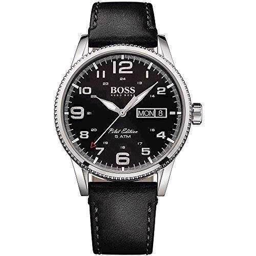 Image of Hugo Boss Pilot Sølv Quartz herre ur, model 1513330